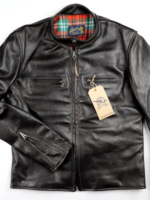 Blackened Brown Vicenza Horsehide Aero Board Racer Jacket - Size 40, Premium Leather Motorcycle Style