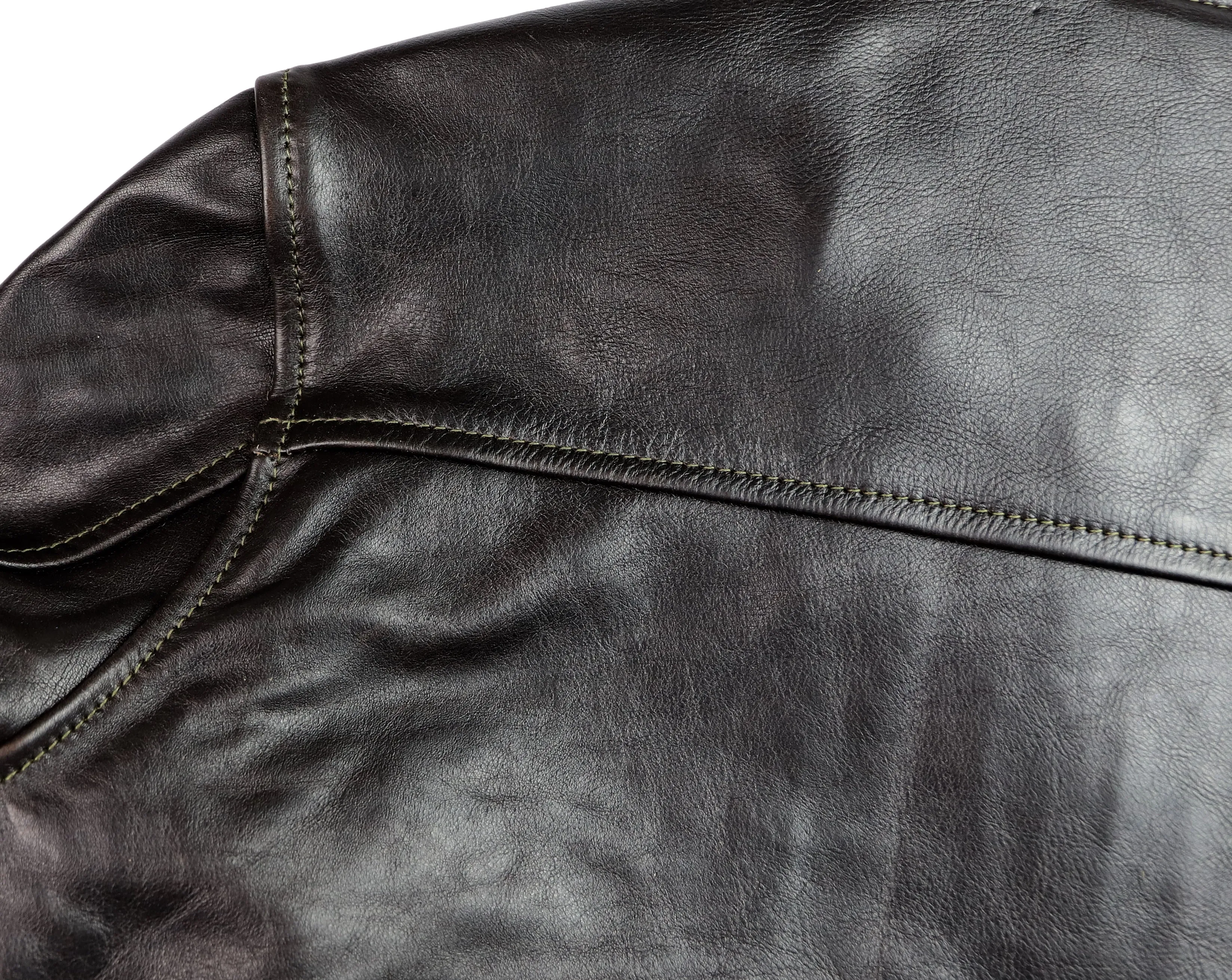 Blackened Brown Vicenza Horsehide Aero Board Racer Jacket - Size 40, Premium Leather Motorcycle Style