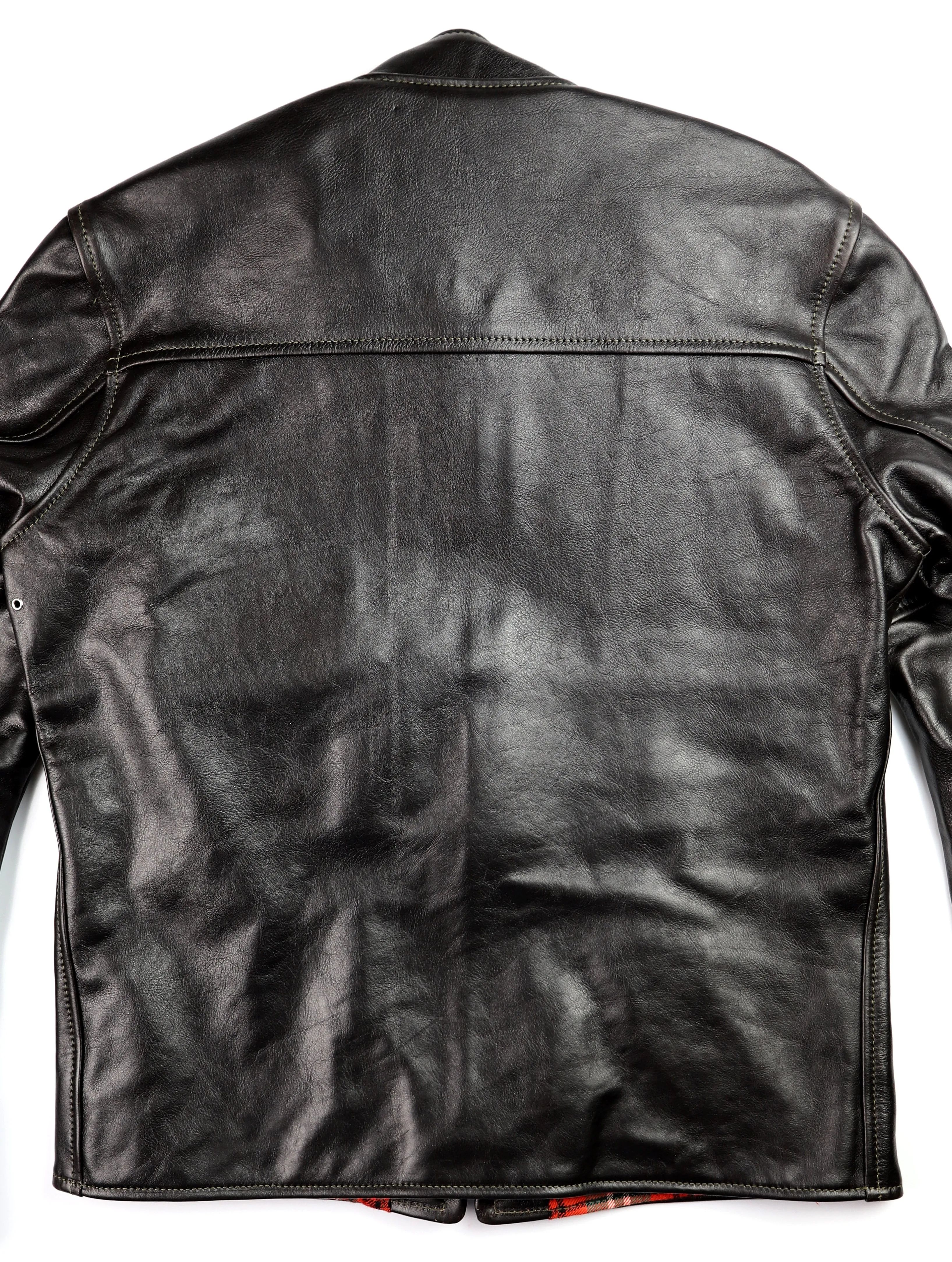 Blackened Brown Vicenza Horsehide Aero Board Racer Jacket - Size 40, Premium Leather Motorcycle Style