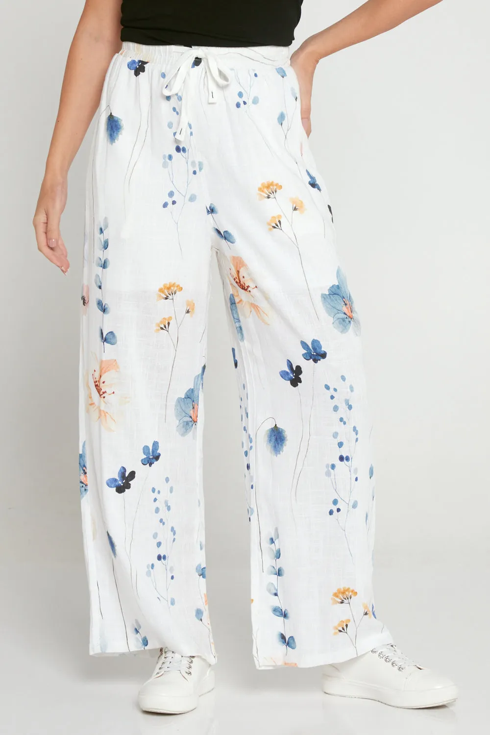 Alaria Pants - White Wildflower