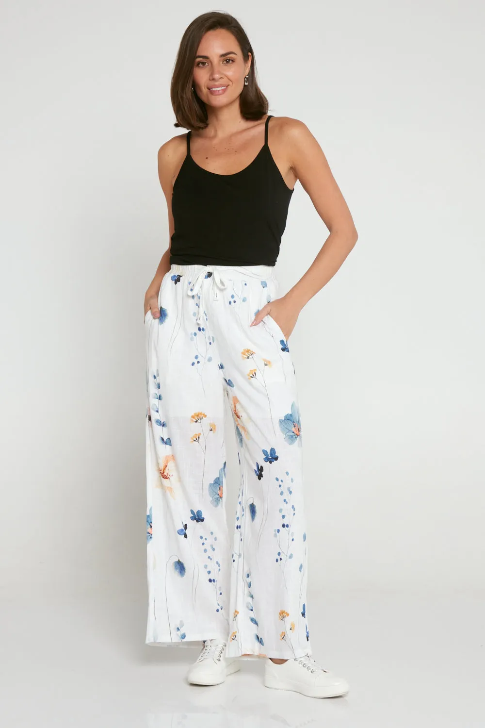 Alaria Pants - White Wildflower