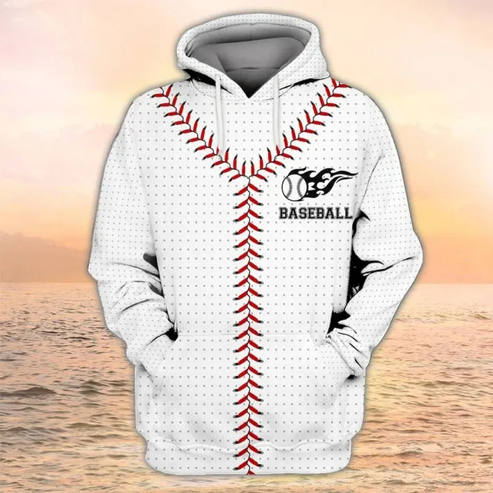 Baseball Stitches Laces 3D All Over Printed Shirts for Men and Women, Baseball Player Sweatshirt Hoodie, Baseball Clothing