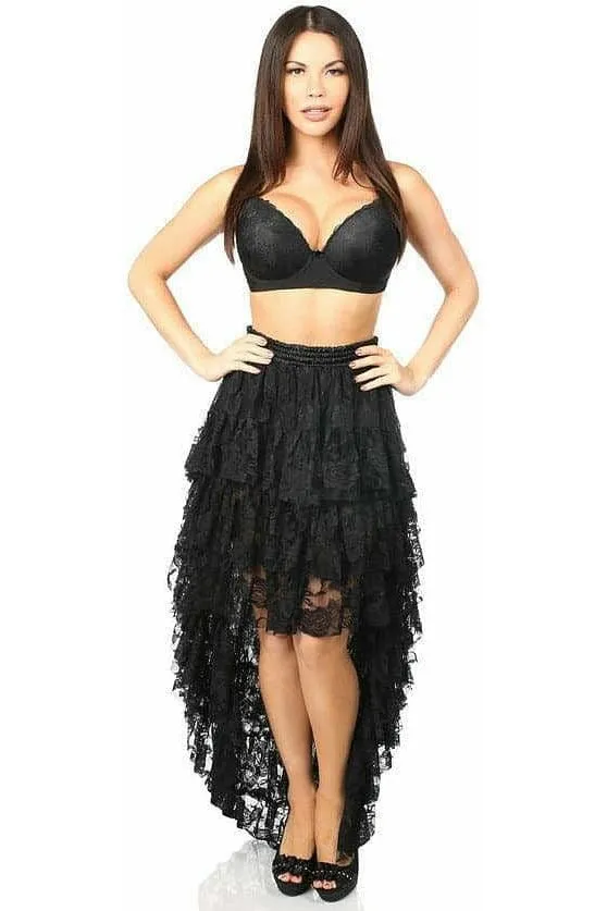 Black High Low Lace Skirt