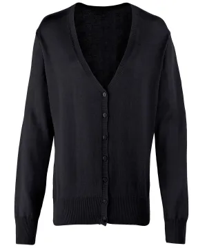 Black - Women's button-through knitted cardigan