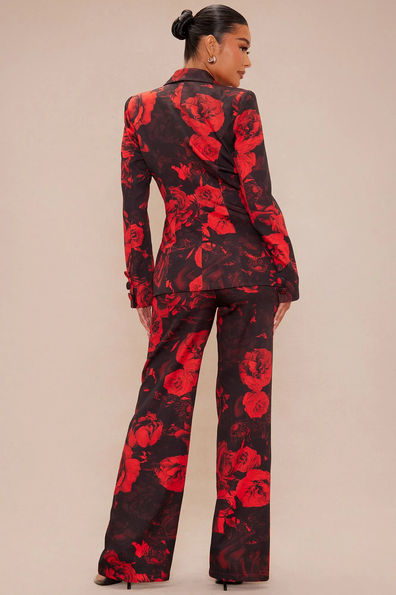 Blair Blazer Pant Set - Black/Red