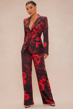 Blair Blazer Pant Set - Black/Red