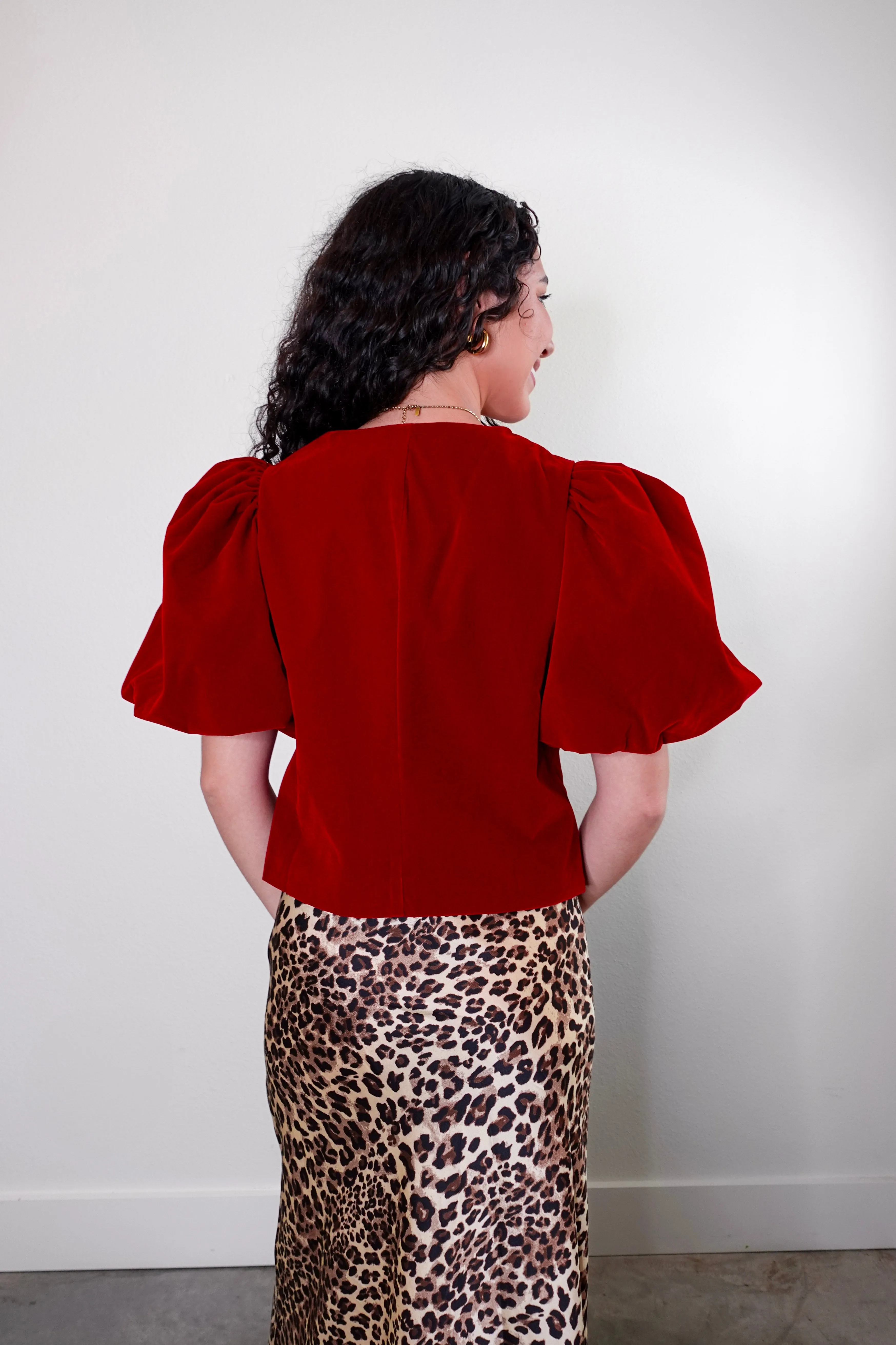 Carmin Velvet Blouse