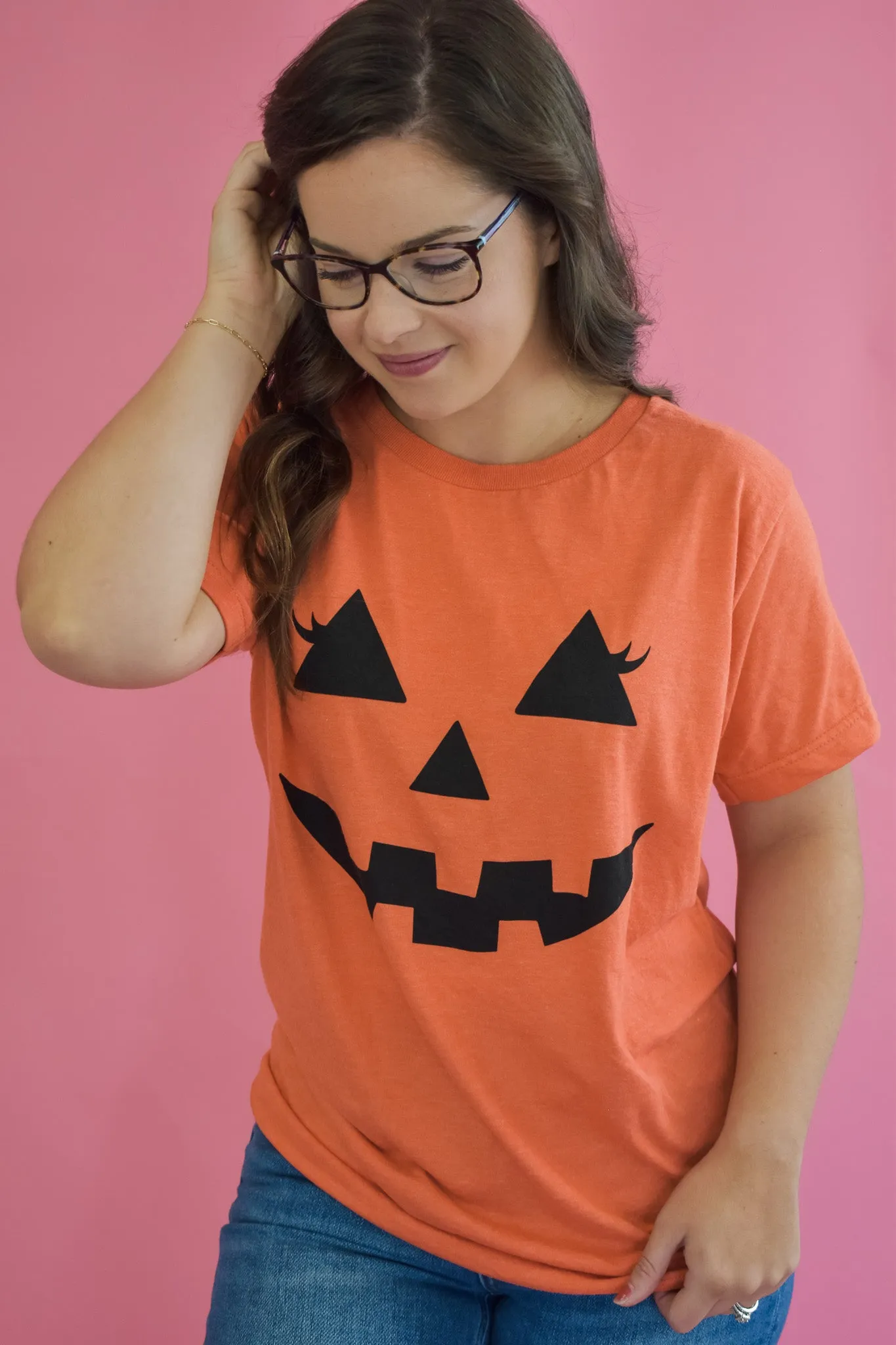 Cute Spooky Pumpkin Face Graphic Tee