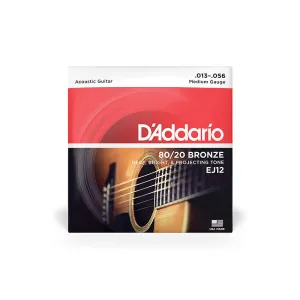 D'Addario EJ12 Medium 80/20 Bronze Acoustic Guitar Strings - .013-.056