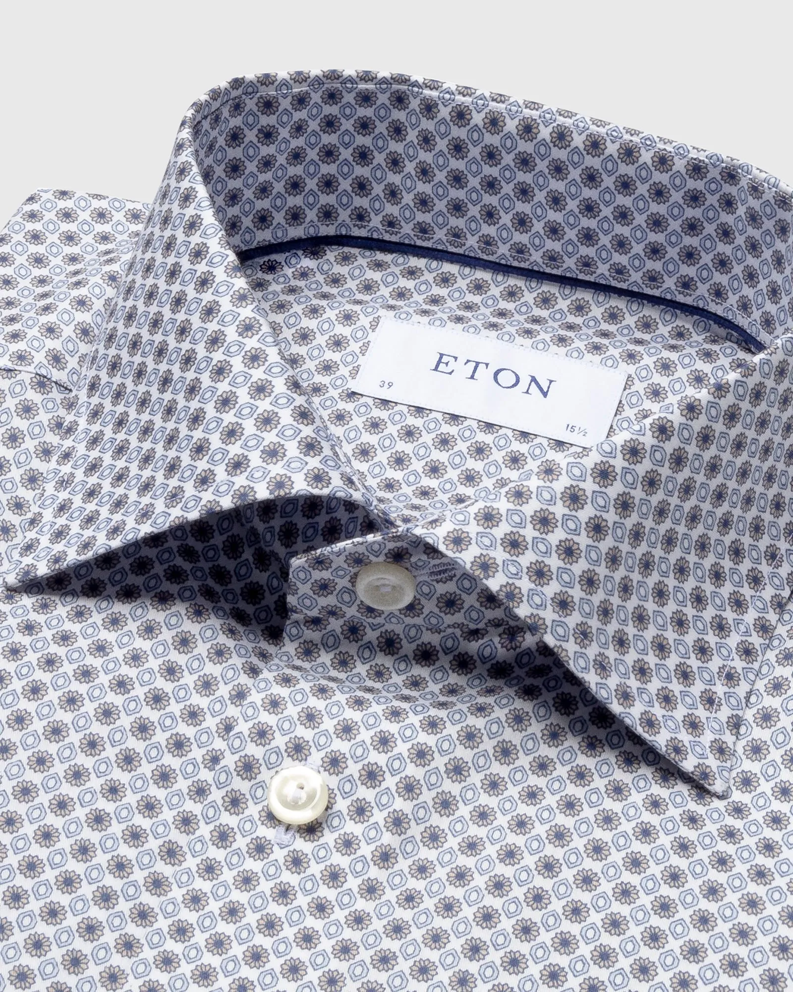 ETON 10000080633 BLUE-GREY SLIM SC SHIRT