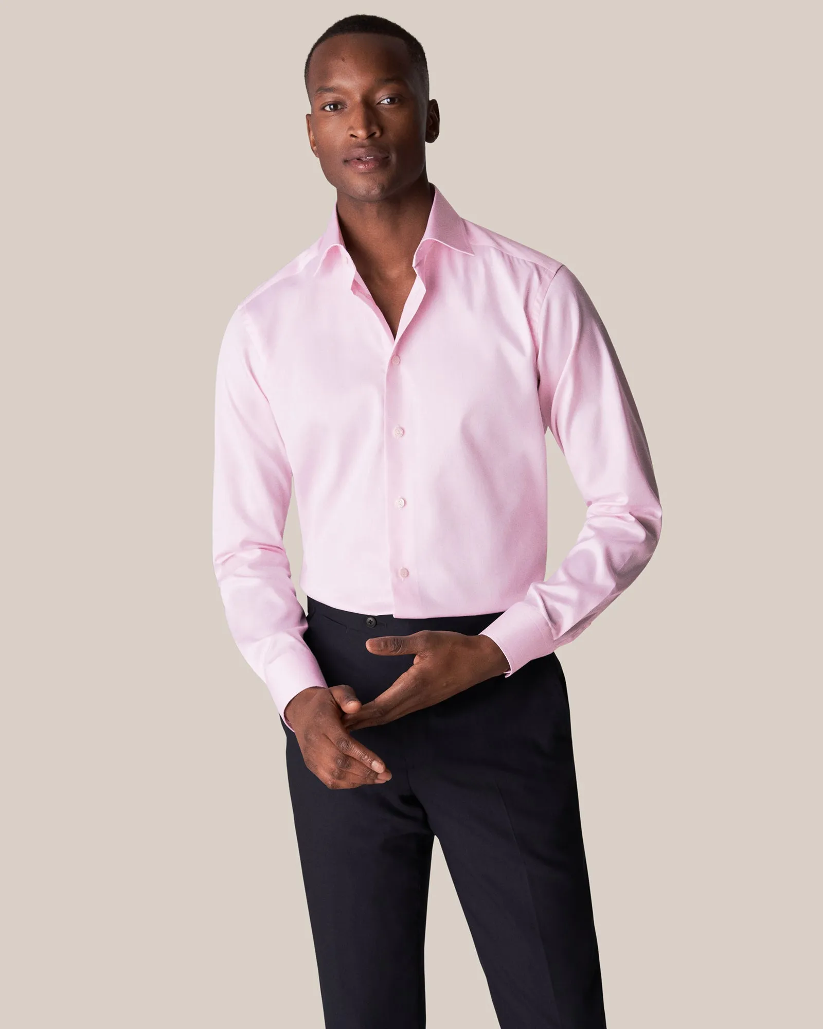 ETON 30007951180 PINK SIGNATURE TWILL SLIM SC SHIRT