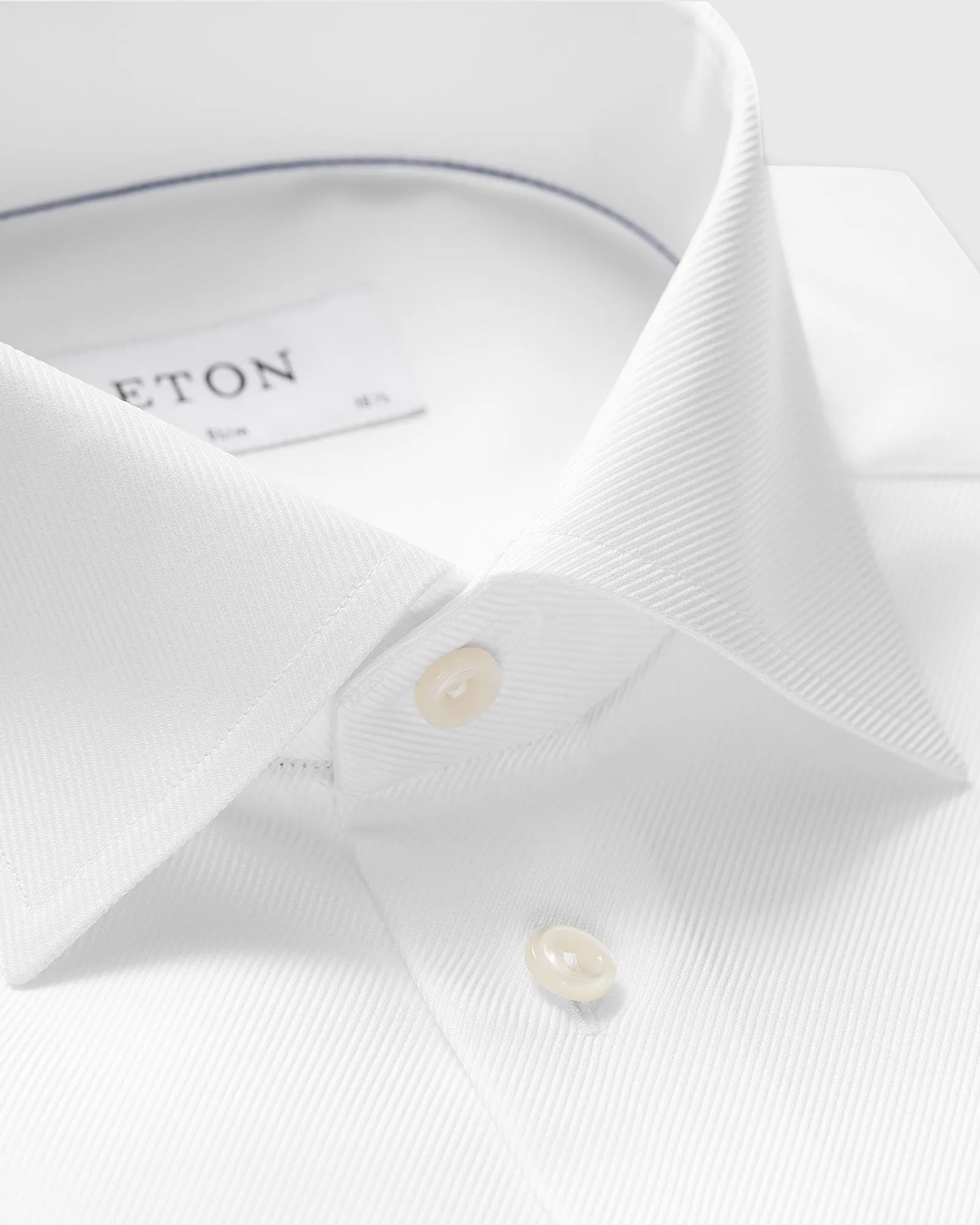 ETON 31007951100 WHITE TEXTURED TWILL SLIM SC SHIRT