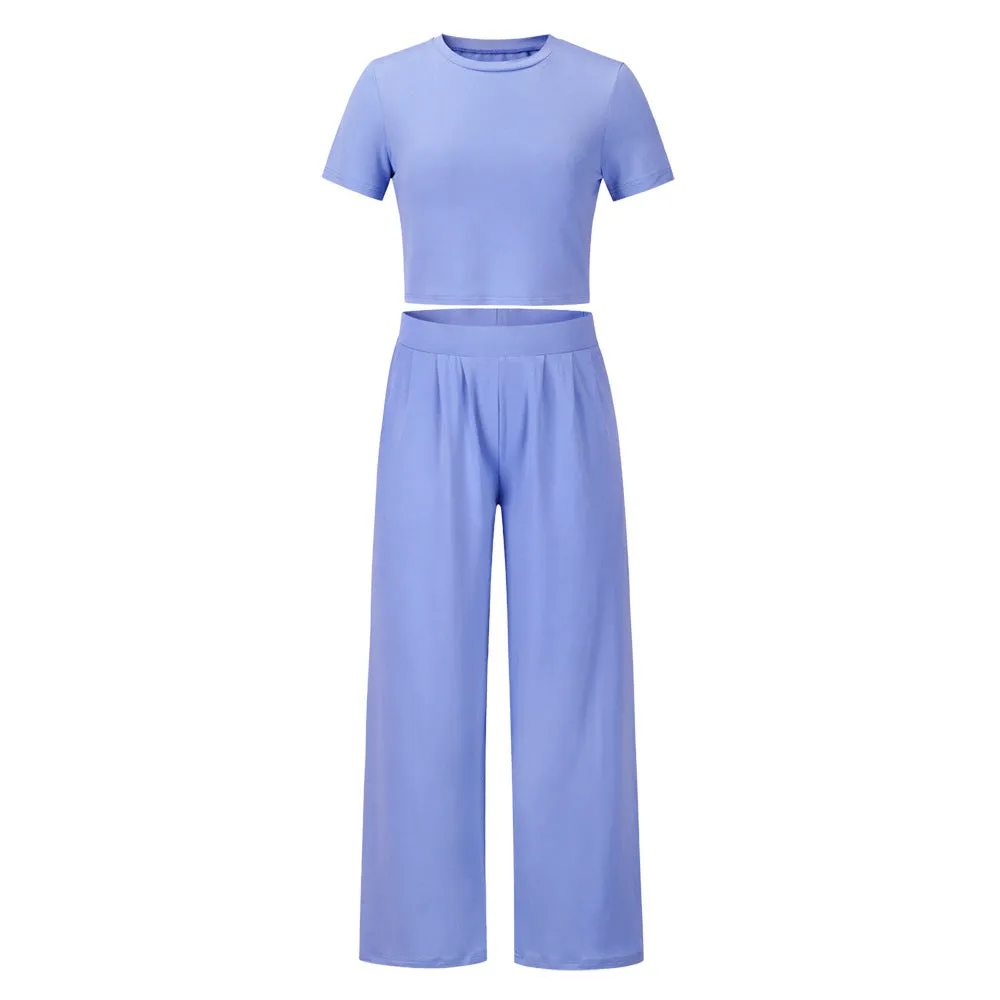 Fashion suit short-sleeved T-shirt trousers two-piece