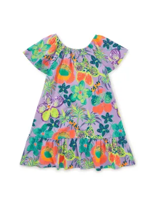 Flutter Sleeve Drop Skirt Dres / Hanging Flowers of Malindi