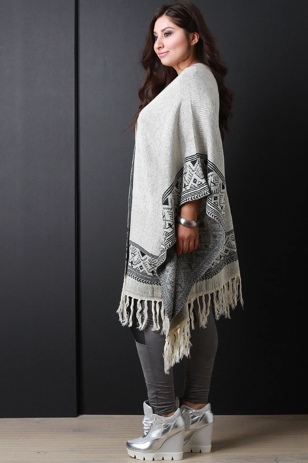 Fringe Poncho Cardigan