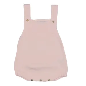 Girls Pale Pink Organic Cotton Knit Romper