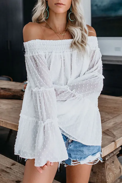 In the Breeze Dot Off Shoulder Shirt - 3 Colors