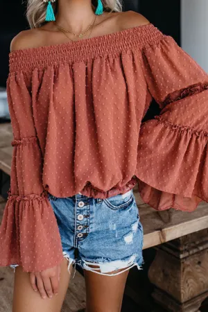 In the Breeze Dot Off Shoulder Shirt - 3 Colors