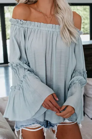 In the Breeze Ruffle Off Shoulder Shirt - 3 Colors