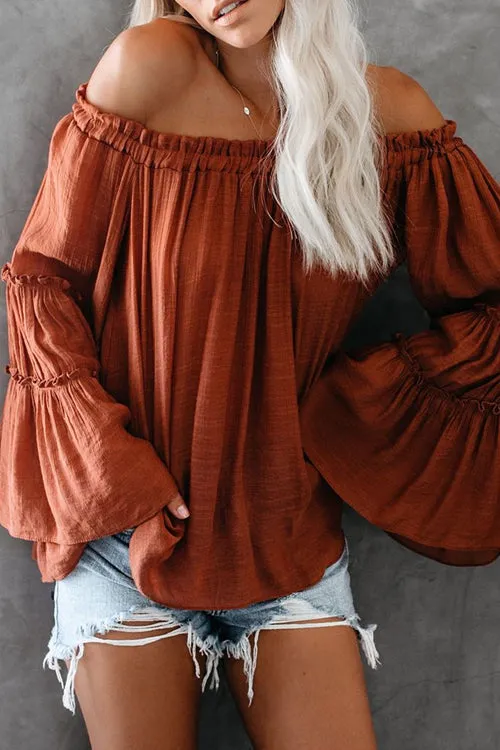 In the Breeze Ruffle Off Shoulder Shirt - 3 Colors