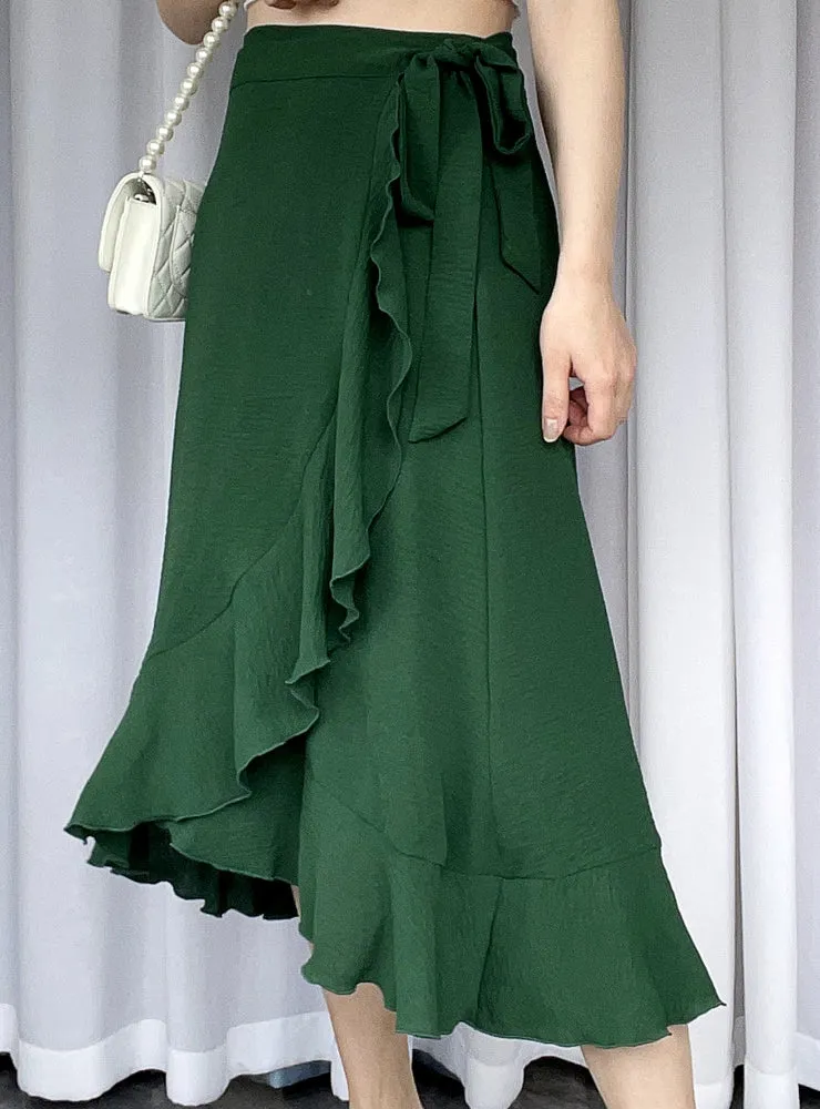 Irregular Solid color Skirt