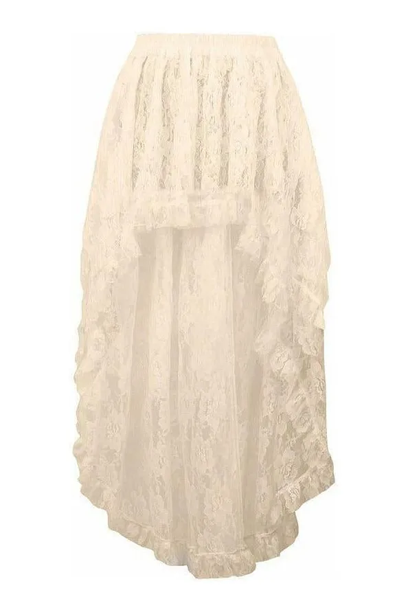 Ivory Lace Hi Low Skirt