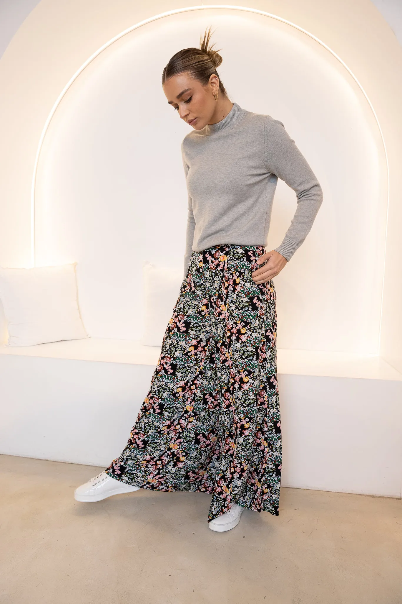 JUNE WIDE LEG PANT - Patchwork Floral