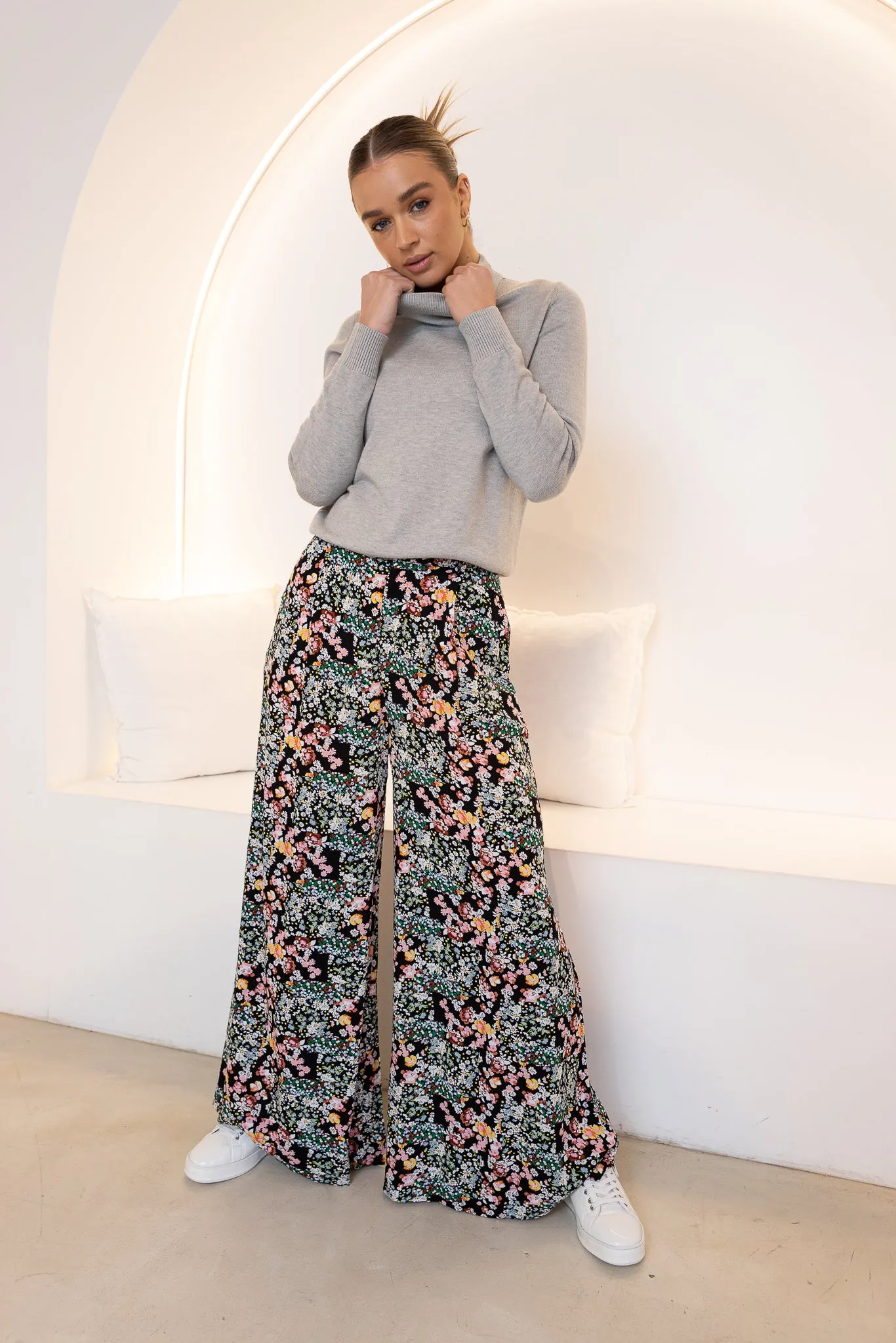 JUNE WIDE LEG PANT - Patchwork Floral