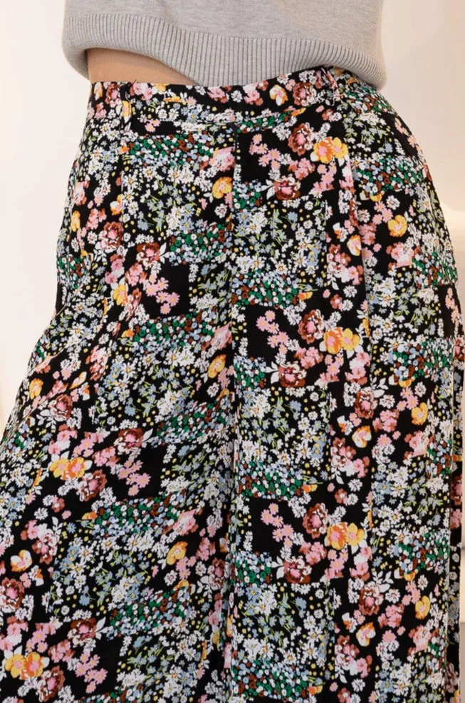 JUNE WIDE LEG PANT - Patchwork Floral