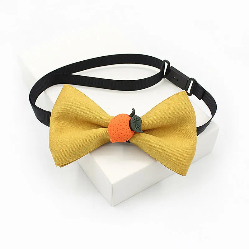 Kid's Cute Fruit Ornament Solid Color Bow Tie