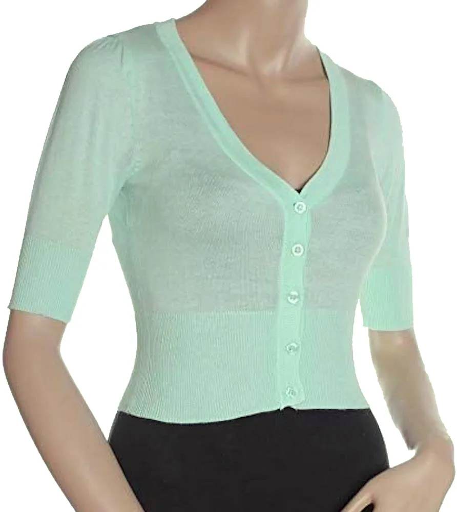 Maryanne Cropped Half Sleeve Cardigan in 6 Colors