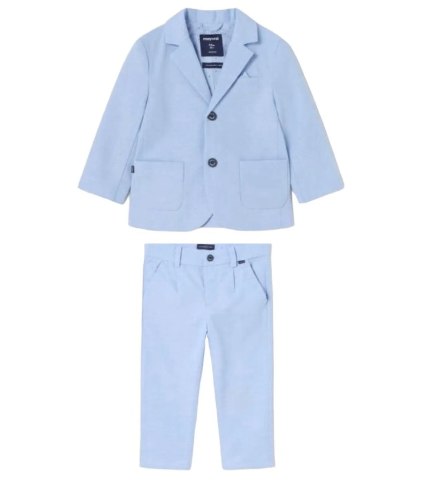 Mayoral Baby & Toddler Boys SKY BLUE Linen Suit Jacket & Pants Set