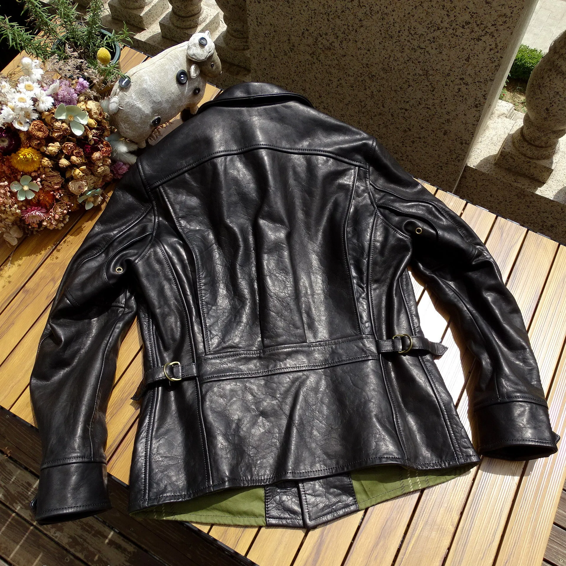 Men's Four Corners Leather Jacket Black