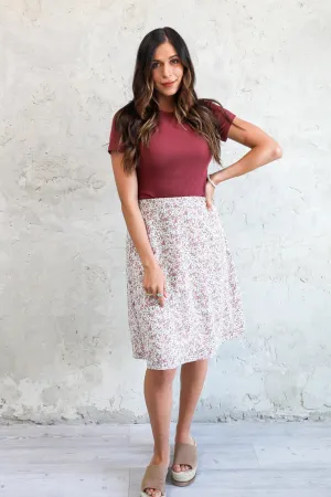 Midi Slip Skirt in Rose Bud 2024