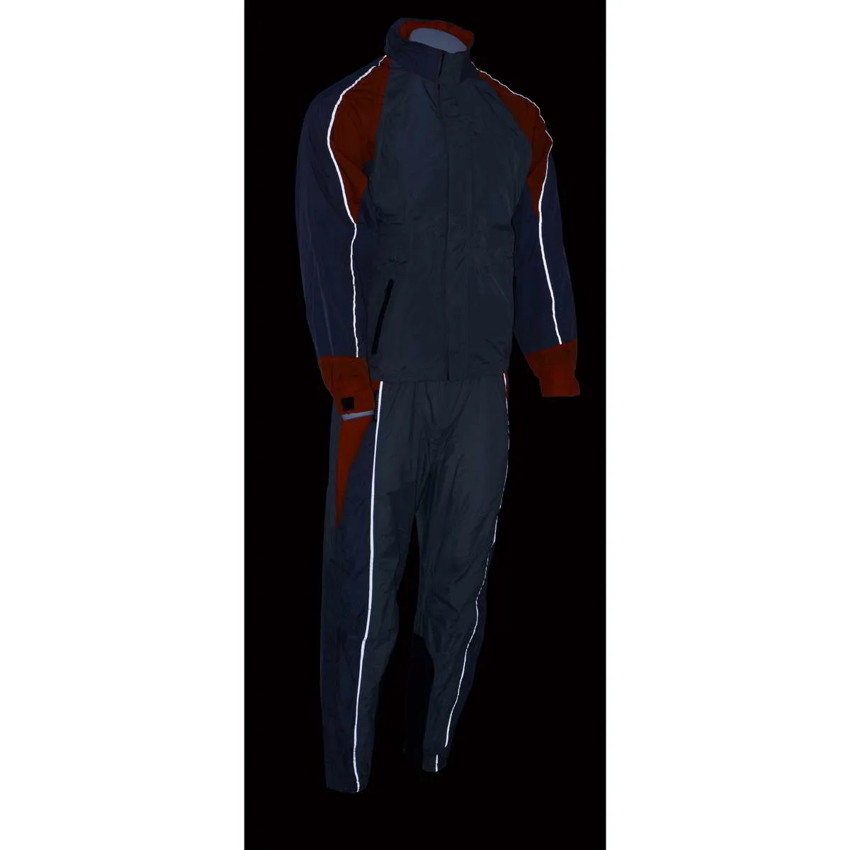 Milwaukee Leather SH2346SGO Men's Gray and Orange Water Resistant Rain Suit with Reflective Piping