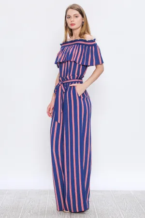 Multi-Color Striped Wide Leg Lounge Pants