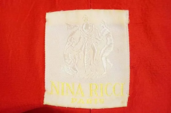 Nina Ricci Couture Red Corded Lace Evening Ensemble