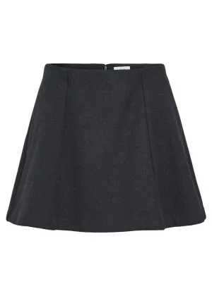 OBJMEGHAN SHORT A-SHAPE SKIRT | DARK GREY MELANGE