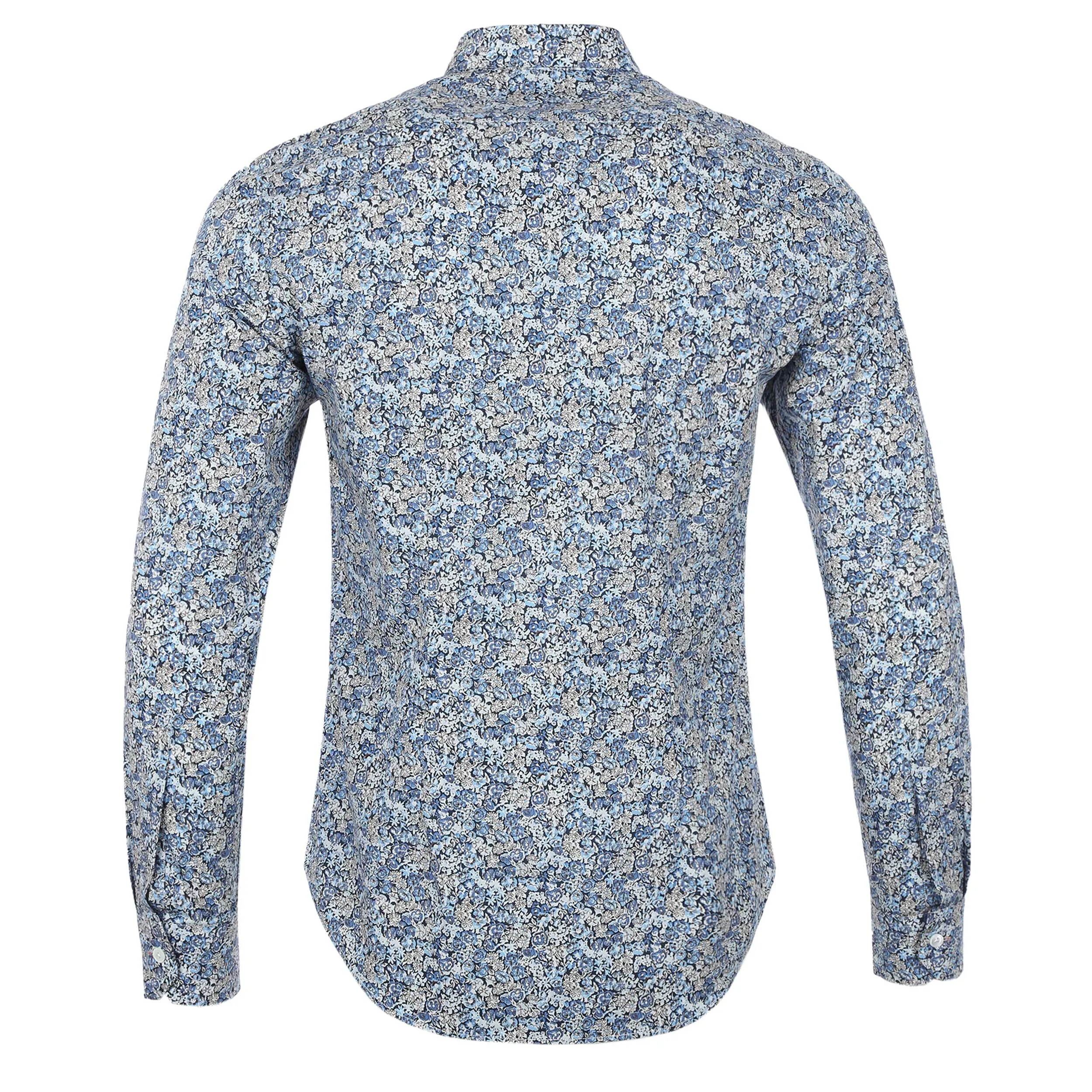 Paul Smith Slim Fit Floral Print Shirt in Petrol Blue