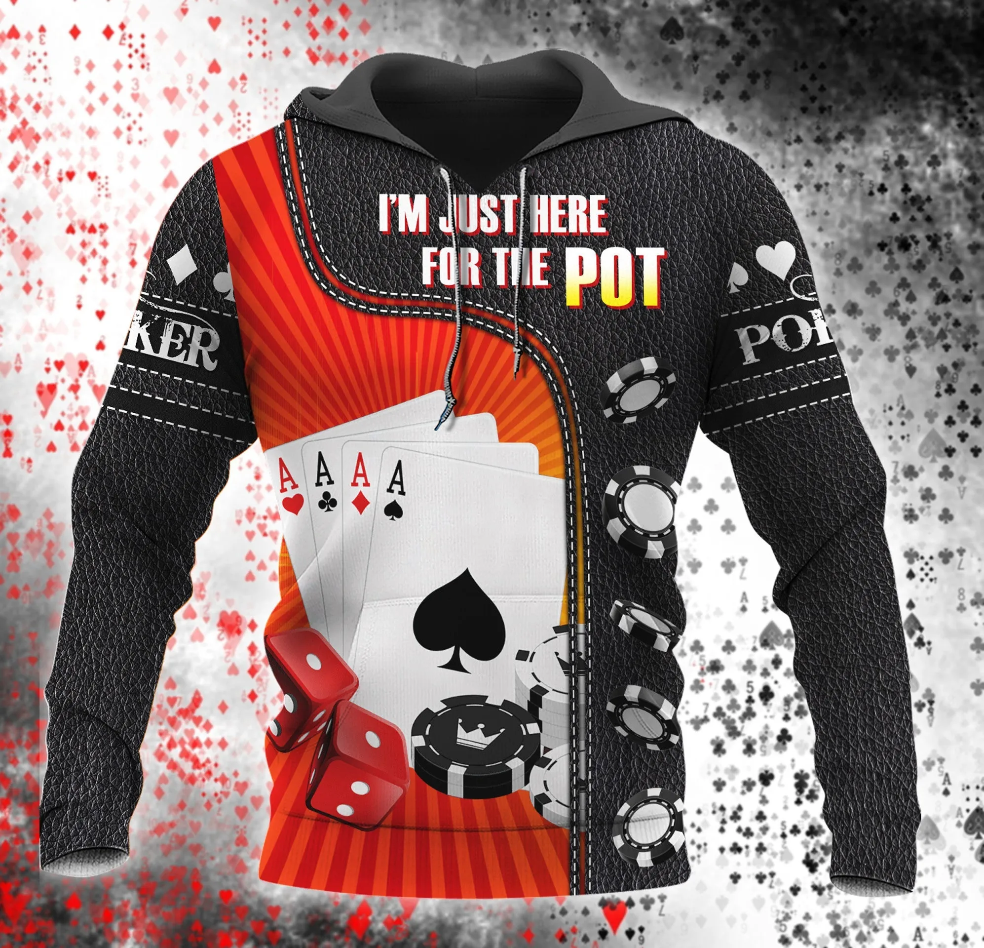 Poker Here For The Pot All Over Printed Unisex Sweatshirt Hoodie Christmas Shirt