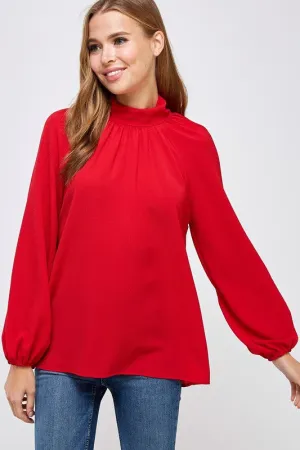 Red High Neck Top