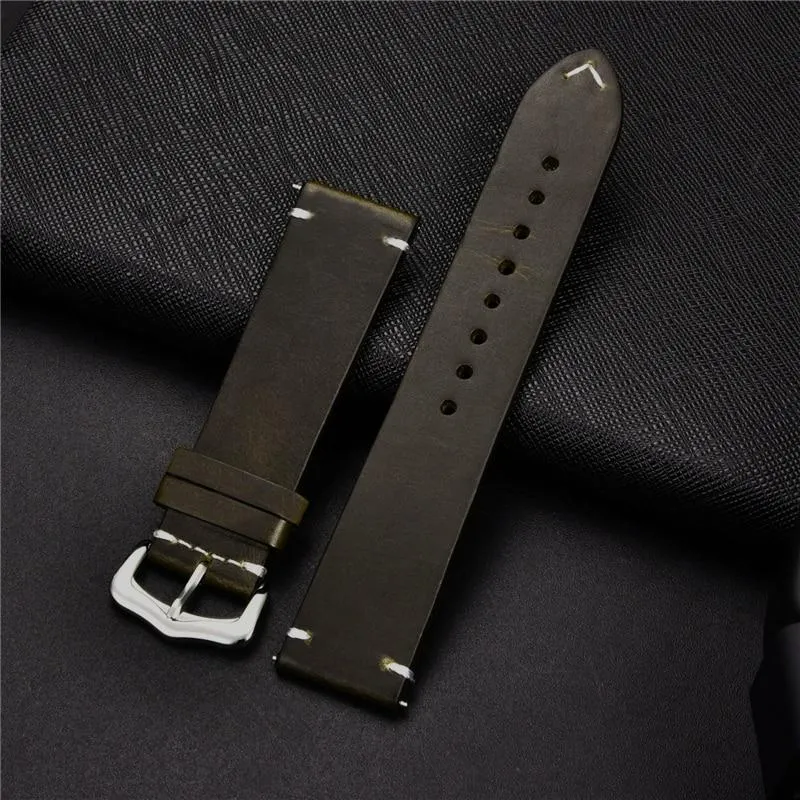 Romaine Oil Wax Cowhide Leather Watch Strap