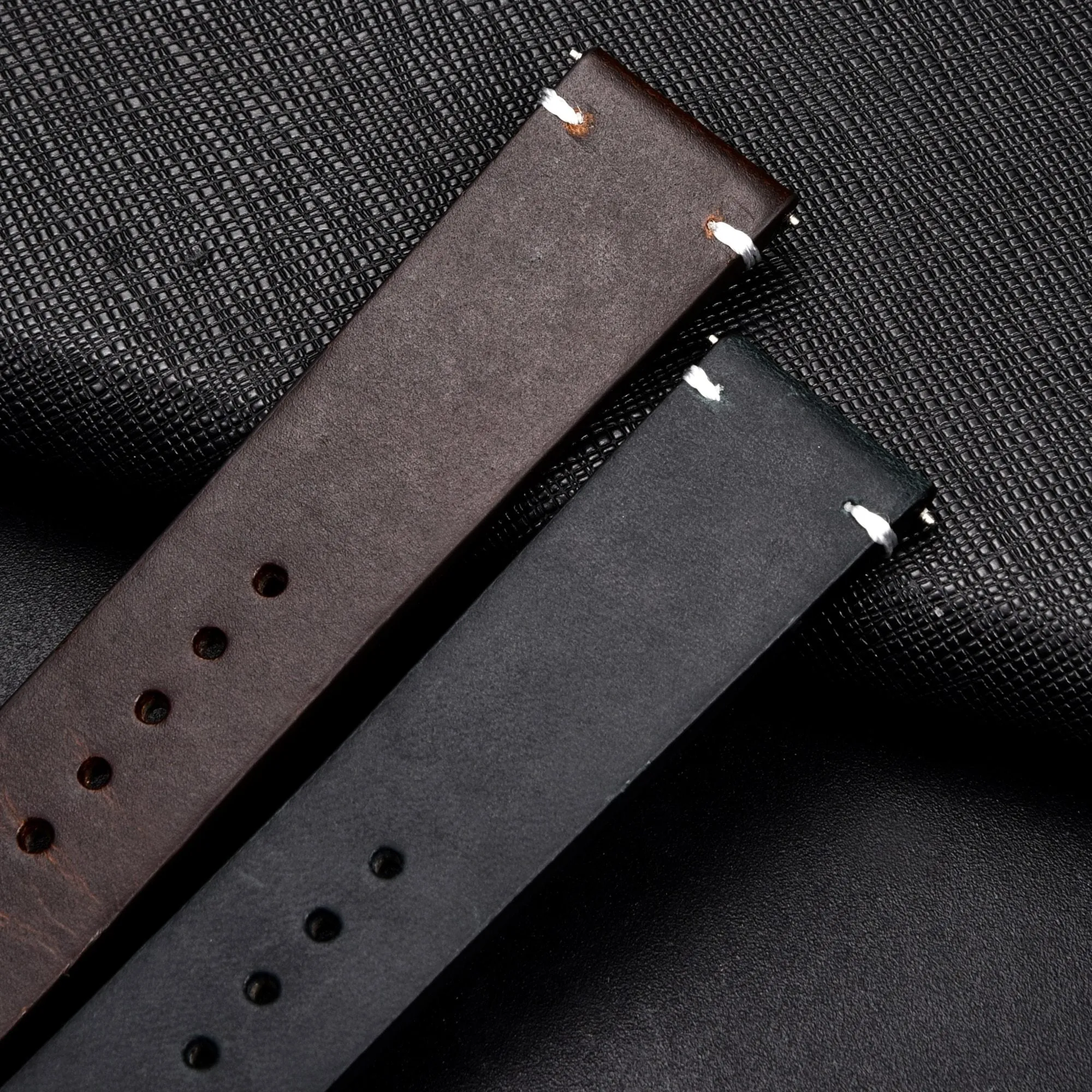 Romaine Oil Wax Cowhide Leather Watch Strap