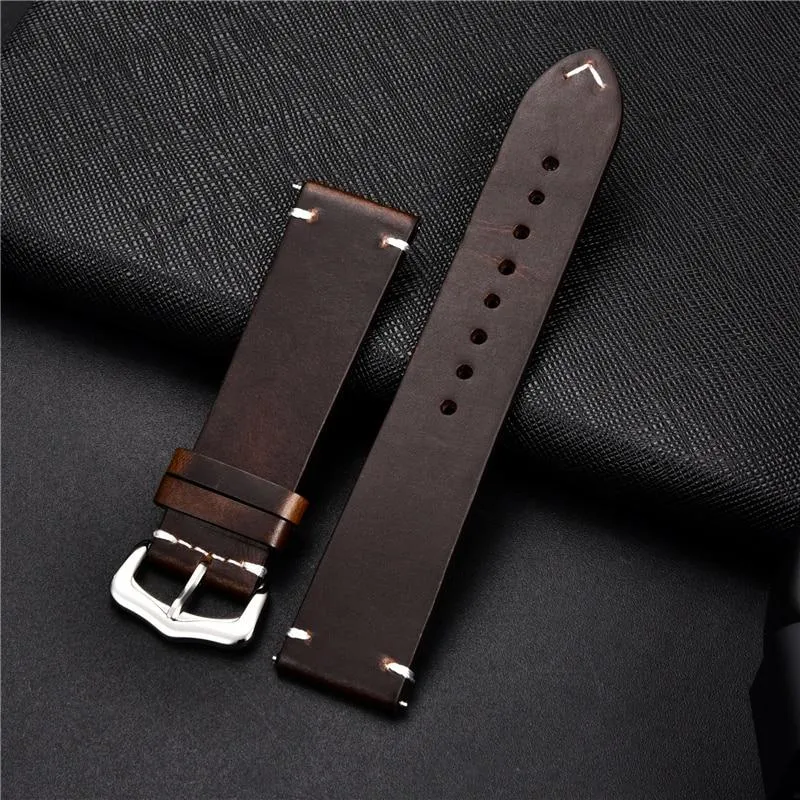 Romaine Oil Wax Cowhide Leather Watch Strap