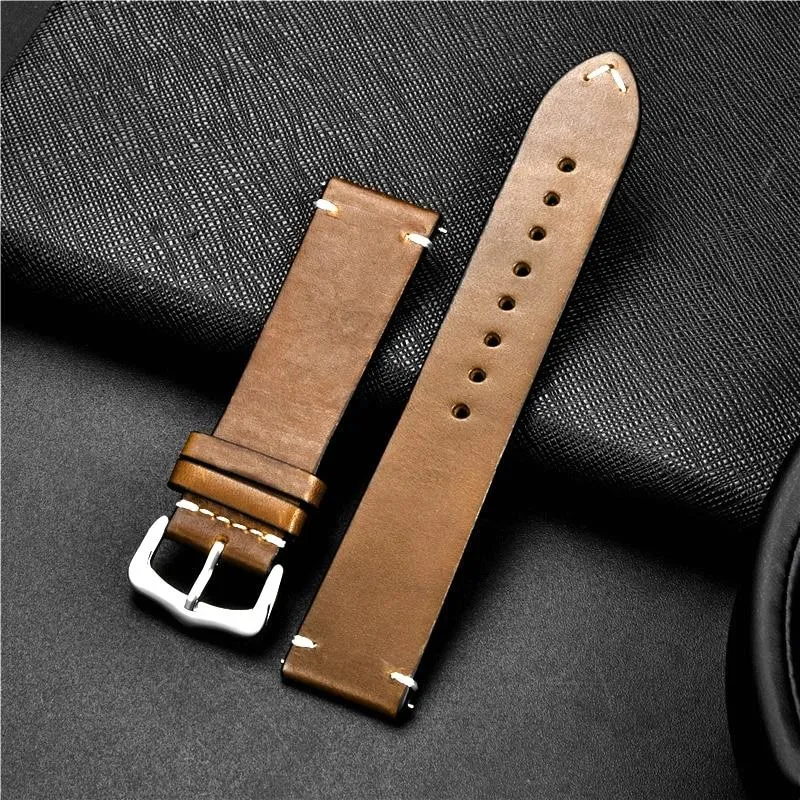 Romaine Oil Wax Cowhide Leather Watch Strap