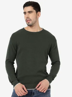 Sage Green Solid Slim Fit T-Shirt | JadeBlue