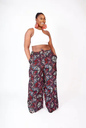 SALE SUBOMI AFRICAN PRINT WIDE LEG PANTS