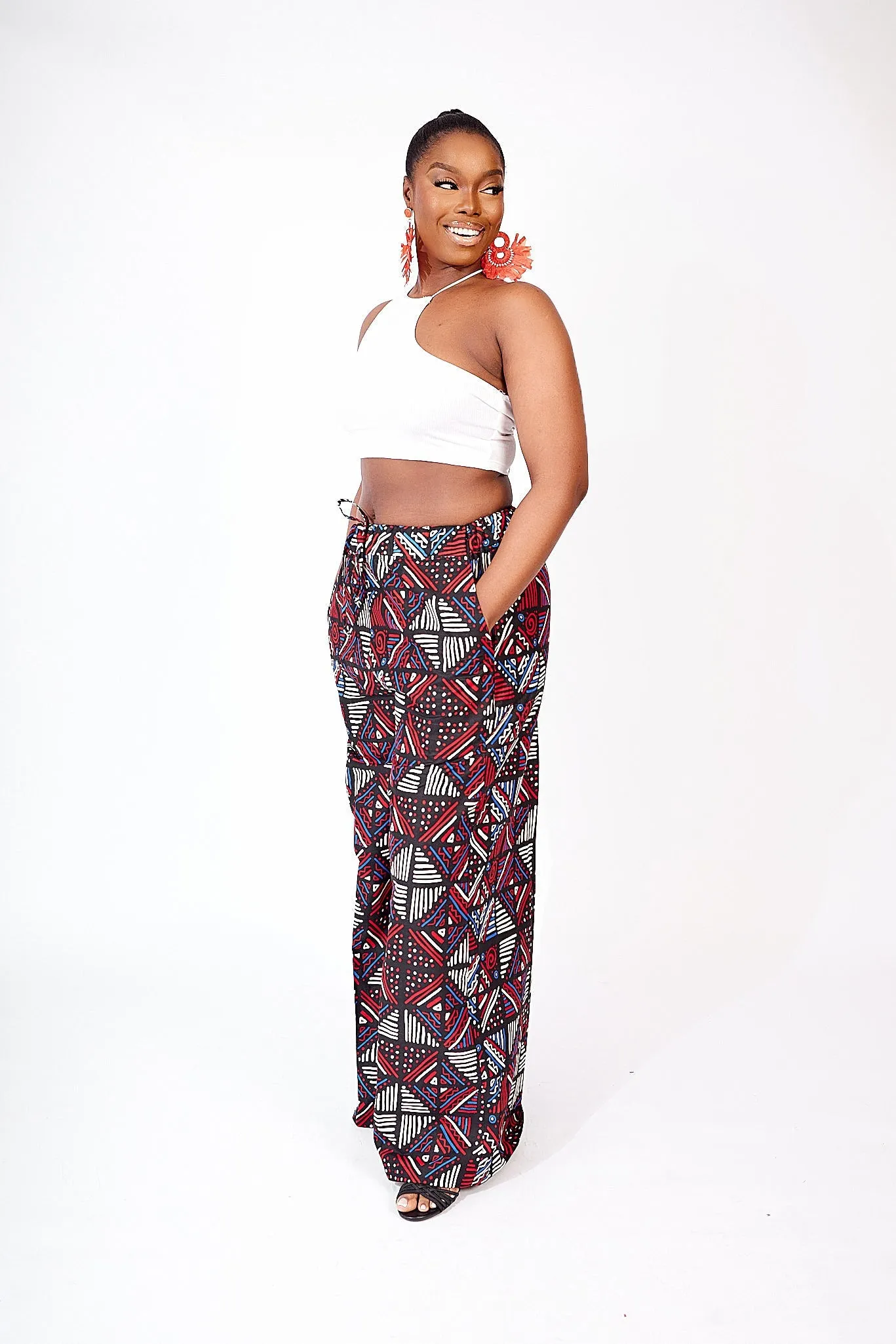 SALE SUBOMI AFRICAN PRINT WIDE LEG PANTS