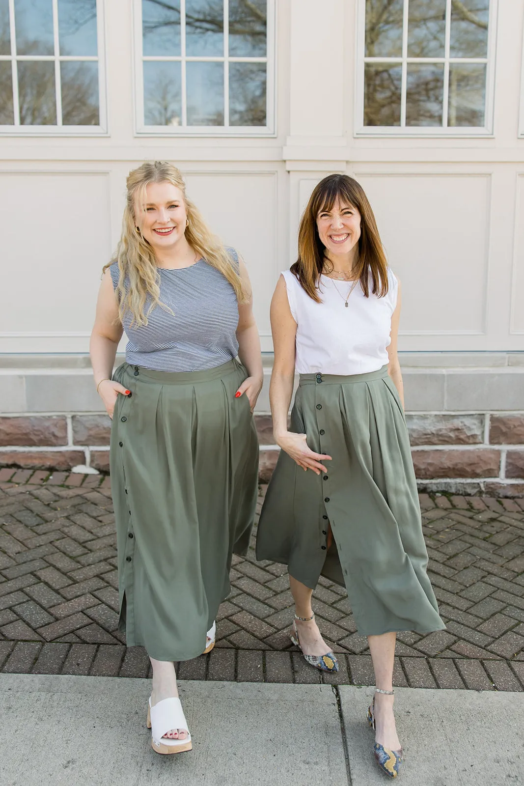 Side Button Midi Skirt - last chance