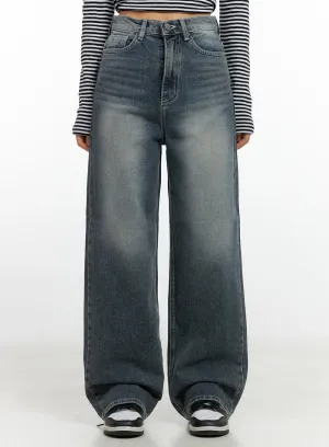 Skylar Washed Comfort Wide Leg Jeans CN412